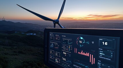 Poster - Wind Energy Data Visualization at Sunset