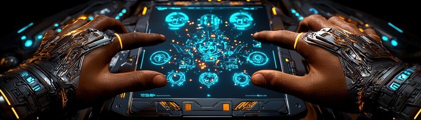 Poster - Futuristic Mechanic Table in Anime Style
