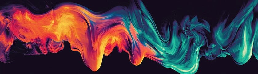 Poster - Vibrant Abstract Explosion of Colorful Swirls