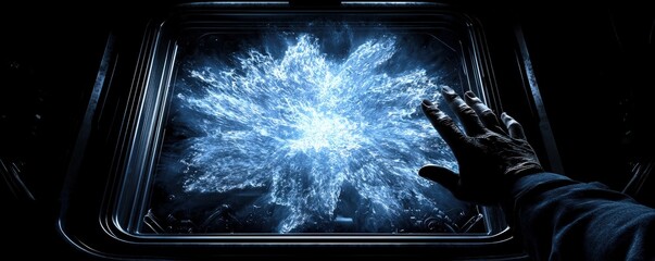 Poster - Futuristic 3D Scene of a Vibrant Energy Burst