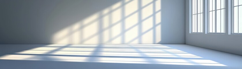 Poster - Serene Sunlit Room with Shadow Patterns
