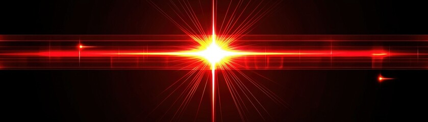 Poster - Pulsating Red Light Surge in 3D Illustration