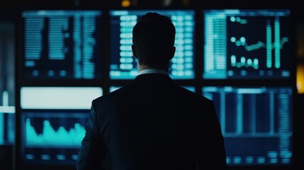 Poster - Businessman Analyzing Financial Data