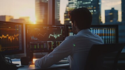 Poster - Businessman Analyzing Financial Data