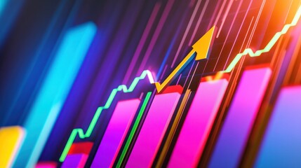 Poster - Growth and Success, Rising Bar Chart