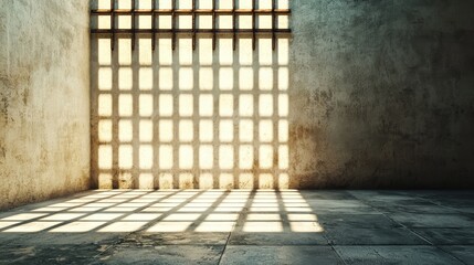Poster - Light Through Window Frame in 3D Illustration