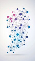 Poster - Abstract Network Structure with Interconnected Nodes. Visualization of Connections, Data, Technology