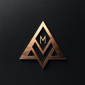 Minimalist Bronze M Logo Clean Elegant Modern Branding Design picture