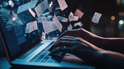 Poster - Digital Data Flow: Typing on a Laptop
