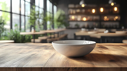 Clean dishes on the bar counter close-up. Restaurant bar with copy space and ready for work.