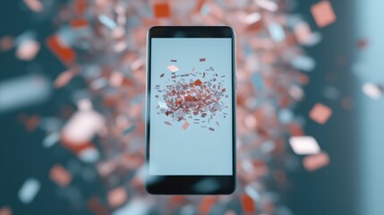 Closeup of a smartphone display showing various promotional notifications and limited time offers for a Black Friday sales event with a blurred background highlighting the depth of field effect