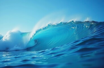 Beautiful water waves Splashed water wave in clean blue water