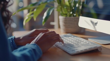 Poster - Woman Typing on Keyboard