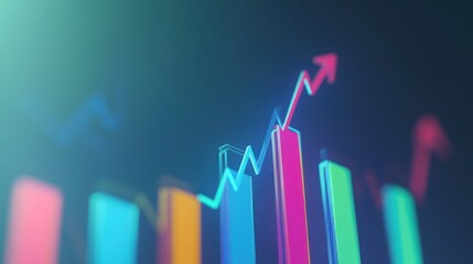 Poster - Neon Charts - Success and Growth