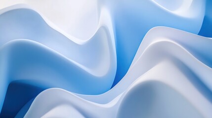 Poster - abstract blue and white wavy background