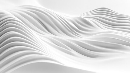Poster - Abstract White Wave Pattern