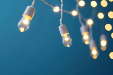 Poster - Softly glowing string lights illuminate the night, creating a warm and inviting atmosphere perfect for celebrations and cozy gatherings.
