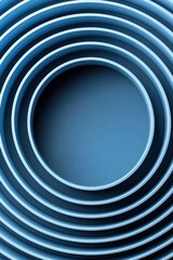 Poster - Abstract blue concentric circles create a soothing visual effect, perfect for backgrounds, wallpapers, or artistic designs.