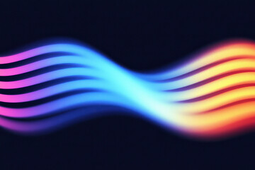 Poster - A vibrant wave of colorful light displaying smooth transitions between blue, pink, and orange tones, ideal for modern design projects.