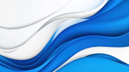 Poster - Abstract Blue and White Wavy Background