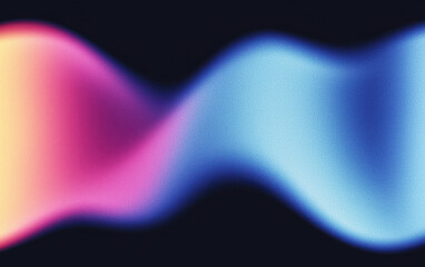 Poster - A vibrant abstract wave illustration in pink and blue hues, creating a dynamic visual flow against a dark background, ideal for modern design projects.