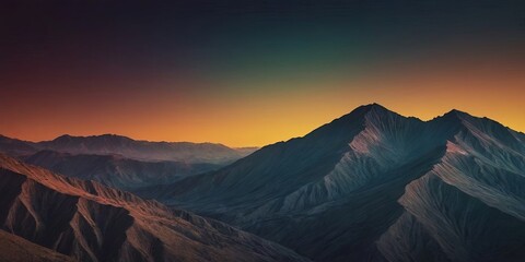 Poster - The mountains are covered in snow and the sky is a beautiful orange color