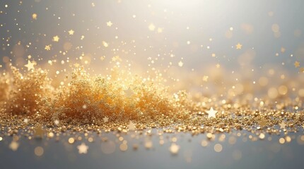 Golden Snowfall with Glittering Shimmer.