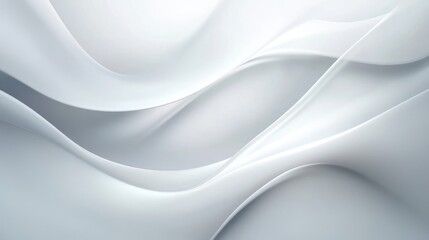 Poster - abstract white wavy design