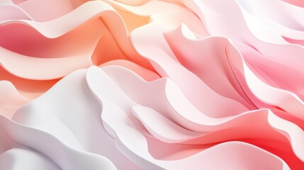 Poster - abstract pink and white waves