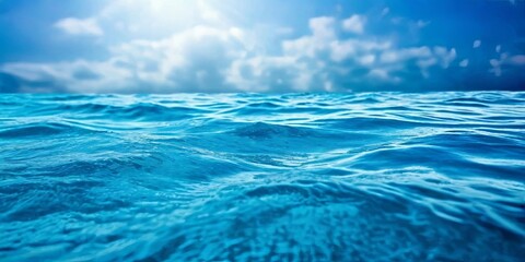 Poster - The ocean is calm and blue, with no waves visible