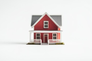 Red House Model on White Background