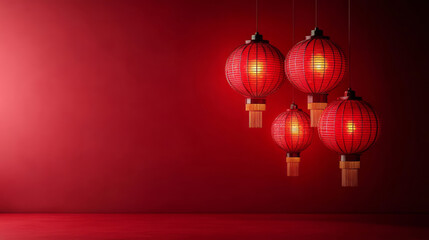 Chinese style red New Year festive lantern background