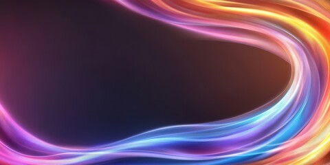 Poster - Abstract Wave Design with Colorful Light Trails