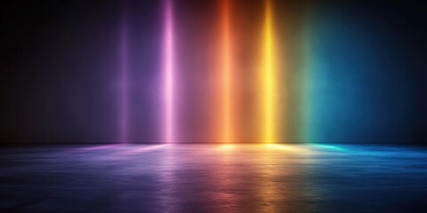 Poster - Colorful Light Beams in Dark Space