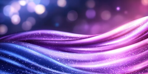 Poster - Flowing Waves of Colorful Light and Sparkles