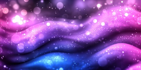 Wall Mural - Abstract Waves of Light in Purple and Blue Tones