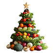 © Karina - Creative Christmas tree made of fresh vegetables and fruits