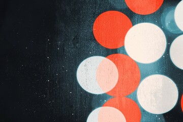 Poster - An abstract composition of colorful circles against a dark background, showcasing vibrant hues and dynamic shapes that evoke creativity.