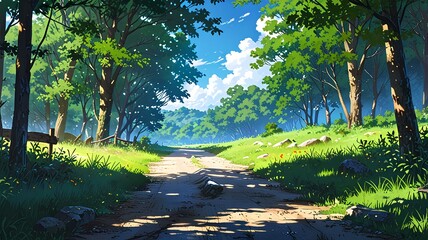 Wall Mural - natural scenery with a good light background.
