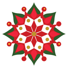 Poster - Christmas Mandala Vector Art Design.