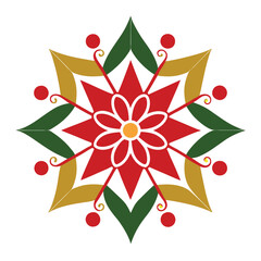 Poster - Christmas Mandala Vector Art Design.