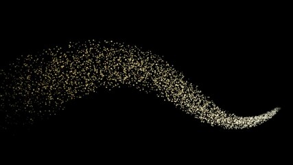 Wall Mural - particle gold spray wave with animation 4k
