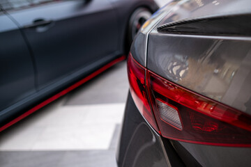 Modern car back light closeup