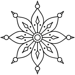 Sticker - Intricate Festive Mandala in Black Vector.