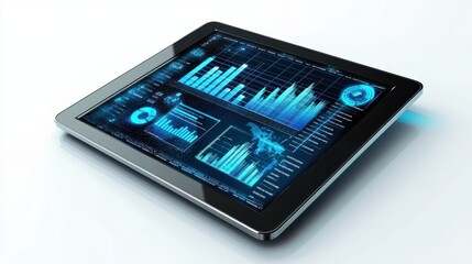 Poster - business graph on tablet computer