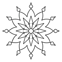 Sticker - Intricate Festive Mandala in Black Vector.