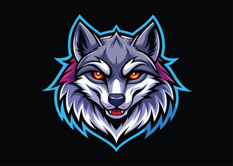 Wall Mural - wolf gaming logo vector illustration.