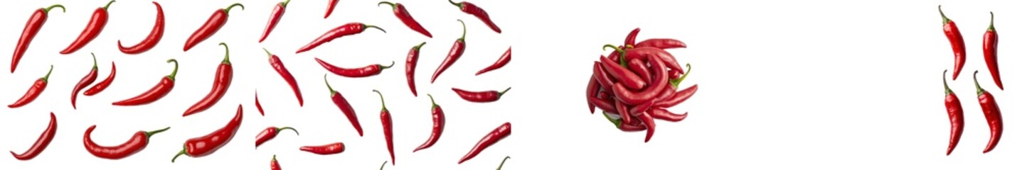 Poster - Isolated collection of red chili peppers
