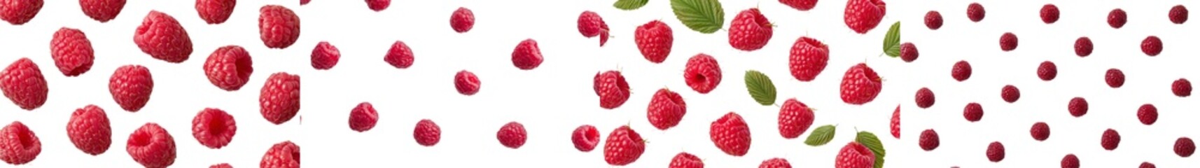 Poster - The set of raspberries on the transparent background is isolated