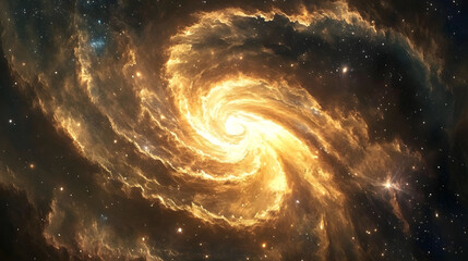 a celestial masterpiece of swirling gas clouds and radiant stars creating a breathtaking view of the